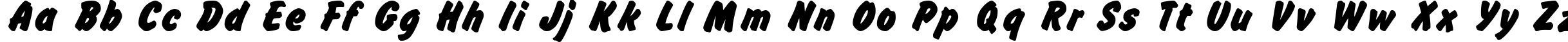 Пример написания английского алфавита шрифтом Flash Bold