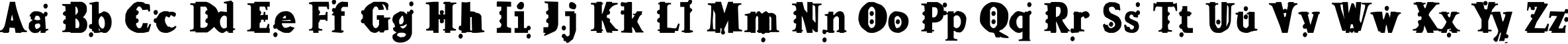 Пример написания английского алфавита шрифтом Fleck