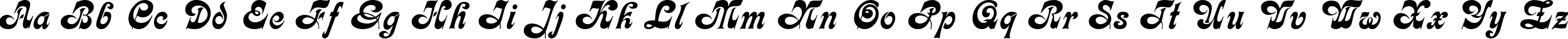 Пример написания английского алфавита шрифтом Fleetwood Regular