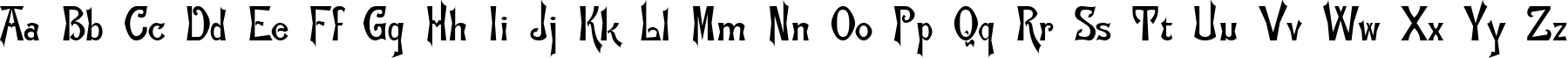 Пример написания английского алфавита шрифтом FlemishC