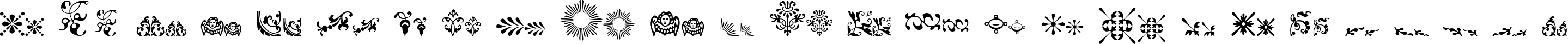 Пример написания английского алфавита шрифтом FleurDesign Dingbats