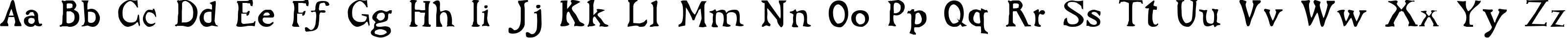 Пример написания английского алфавита шрифтом Flibustier Thin