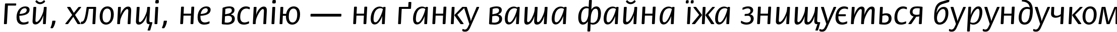 Пример написания шрифтом FloraC текста на украинском