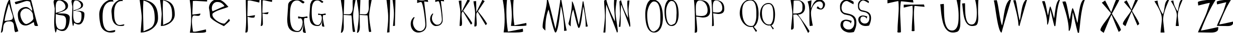 Пример написания английского алфавита шрифтом Flowerchild