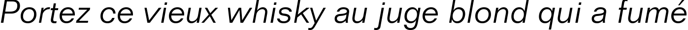 Пример написания шрифтом Folio Light Italic BT текста на французском