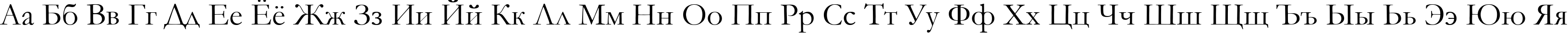 Пример написания русского алфавита шрифтом font252