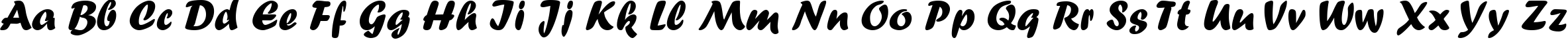 Пример написания английского алфавита шрифтом Forte