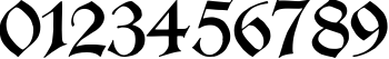 Пример написания цифр шрифтом Fortuna Gothic FlorishC