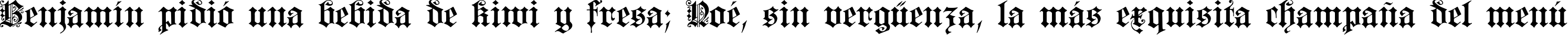 Пример написания шрифтом Fortuna Gothic FlorishC текста на испанском