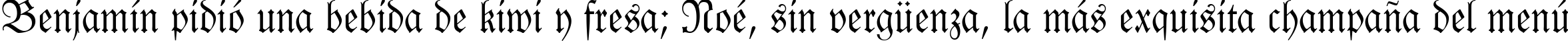 Пример написания шрифтом Fraktur BT текста на испанском