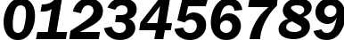 Пример написания цифр шрифтом Franklin Gothic Demi Italic