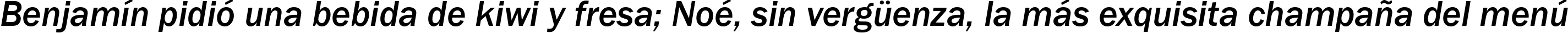 Пример написания шрифтом Franklin Gothic Medium Italic текста на испанском