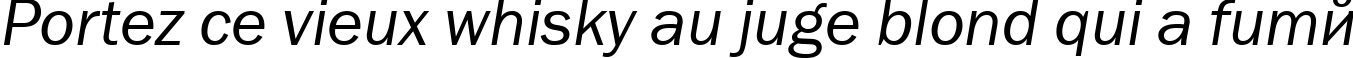 Пример написания шрифтом FranklinGothBookCTT Italic текста на французском
