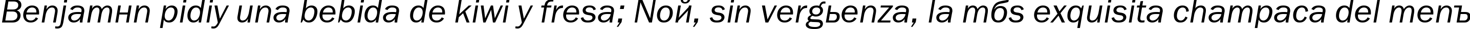 Пример написания шрифтом FranklinGothBookCTT Italic текста на испанском