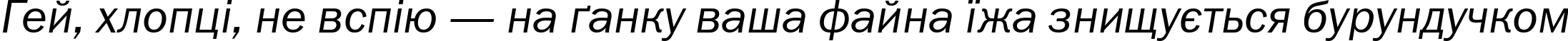 Пример написания шрифтом FranklinGothBookCTT Italic текста на украинском