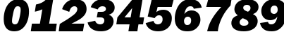 Пример написания цифр шрифтом FranklinGothHeavyCTT Italic