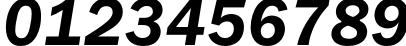 Пример написания цифр шрифтом FranklinGothicDemiC Italic