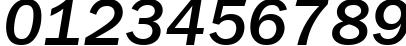 Пример написания цифр шрифтом FranklinGothMediumCTT Italic