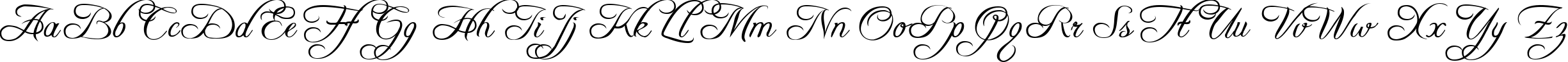 Пример написания английского алфавита шрифтом Freebooter Script