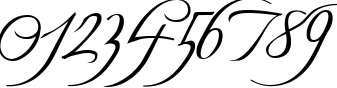 Пример написания цифр шрифтом Freebooter Script