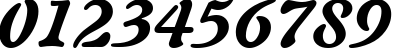 Пример написания цифр шрифтом Freeform 721 Black Italic BT