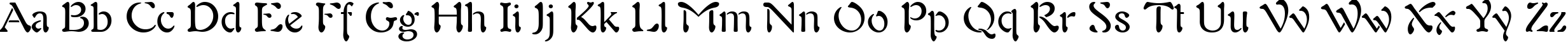 Пример написания английского алфавита шрифтом Freeform 721 BT