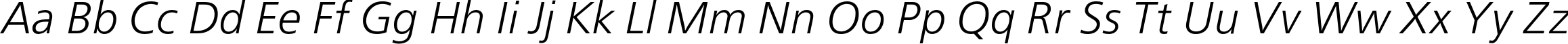 Пример написания английского алфавита шрифтом FreeSetC Italic