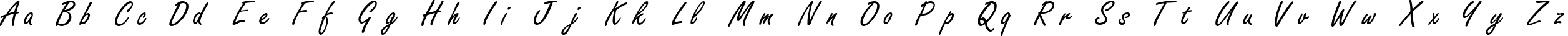 Пример написания английского алфавита шрифтом Freestyle Script Normal