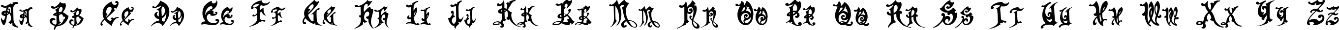 Пример написания английского алфавита шрифтом FrightWrite1 Medium
