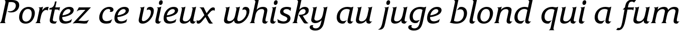 Пример написания шрифтом FrizQuadrataC Italic текста на французском