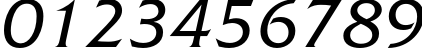 Пример написания цифр шрифтом FrizQuadrataC Italic