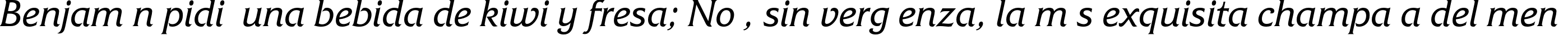 Пример написания шрифтом FrizQuadrataC Italic текста на испанском