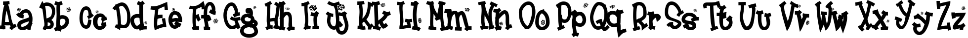 Пример написания английского алфавита шрифтом Frosty