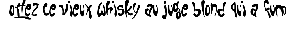 Пример написания шрифтом Fruitopia текста на французском
