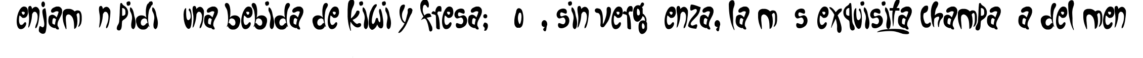 Пример написания шрифтом Fruitopia текста на испанском