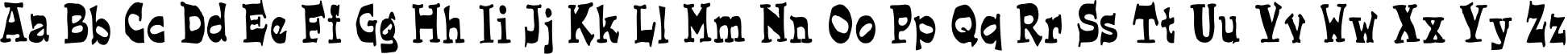 Пример написания английского алфавита шрифтом FunkyWestern