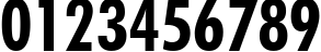 Пример написания цифр шрифтом Futura Bold Condensed BT