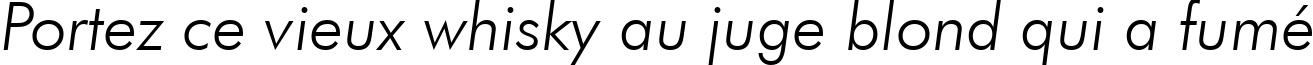 Пример написания шрифтом Futura Light Italic BT текста на французском