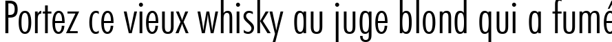 Пример написания шрифтом Futura Light Condensed BT текста на французском