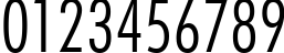 Пример написания цифр шрифтом Futura Light Condensed BT