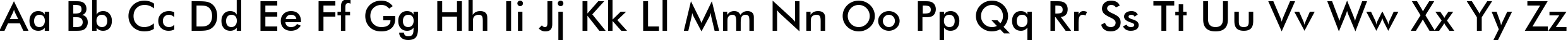 Пример написания английского алфавита шрифтом Futura Medium BT