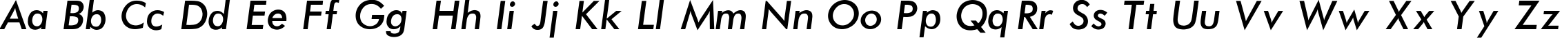 Пример написания английского алфавита шрифтом Futura-Normal-Italic