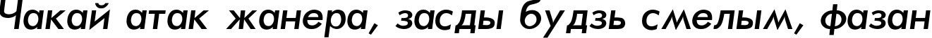 Пример написания шрифтом Futura-Normal-Italic текста на белорусском