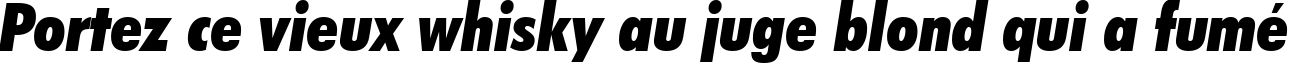 Пример написания шрифтом Futura Extra Black Condensed Italic BT текста на французском