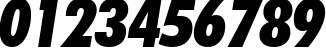 Пример написания цифр шрифтом Futura Extra Black Condensed Italic BT