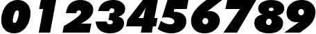 Пример написания цифр шрифтом Futura Extra Black Italic BT