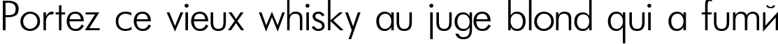 Пример написания шрифтом FuturaLight Light текста на французском