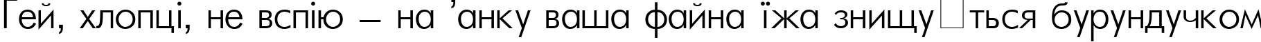 Пример написания шрифтом FuturaLight Light текста на украинском