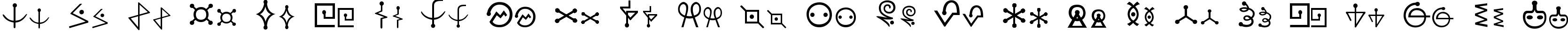 Пример написания английского алфавита шрифтом Futurama Alien Alphabet One