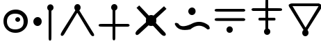 Пример написания цифр шрифтом Futurama Alien Alphabet One